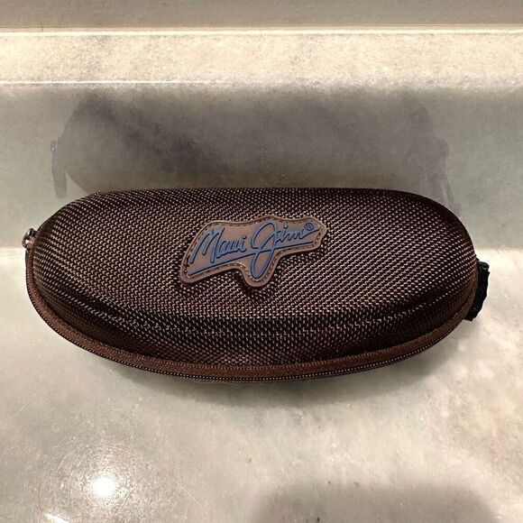 Maui Jim Textured Nylon Hard Shell Logo Sun Glasses Case Storage Brown OS - Picture 2 of 5